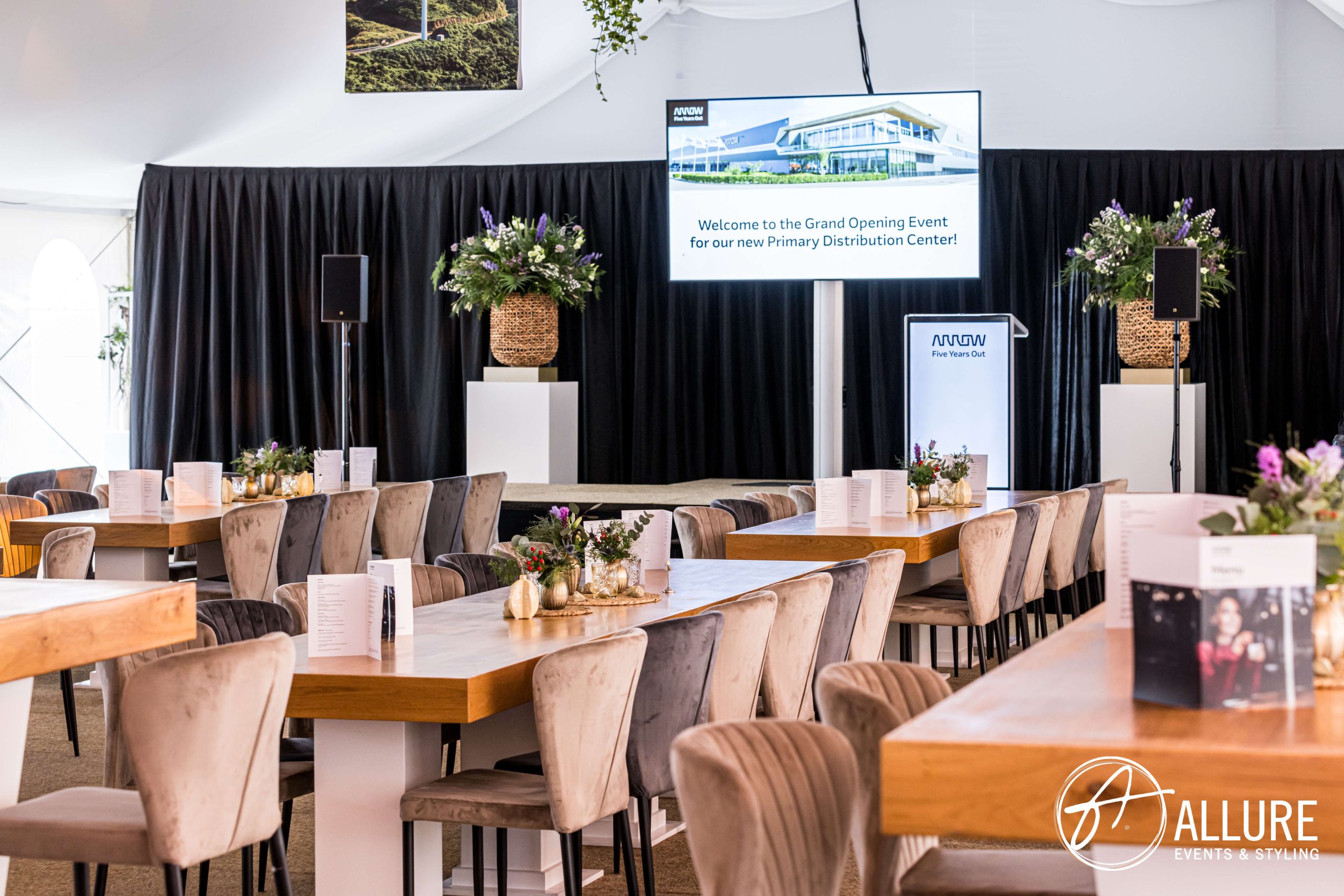 Styling voor een relatie-event van Arrow Electronics door Allure
